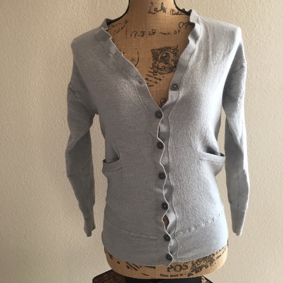 Alexander Wang grey wool cardigan w/ cutout sm - Picture 1 of 10